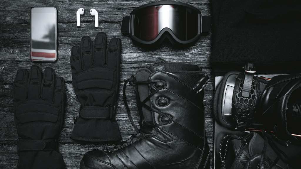 Snowboarding Gear Laid out for Checklist